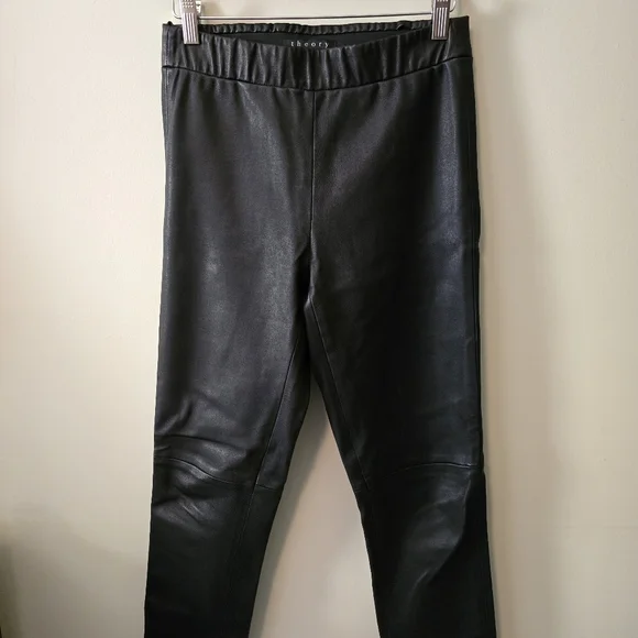 Theory Adbelle Lambskin Skinny Legging Black - Picture 1 of 7